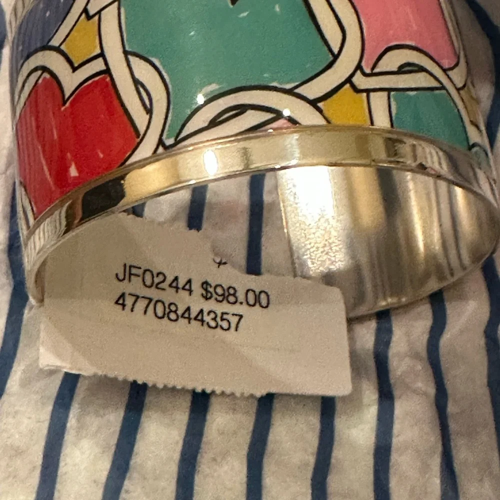 Brighton Colorful Heart Pattern Enamel Cuff Bracelet - Multicolor - Picture 2 of 3